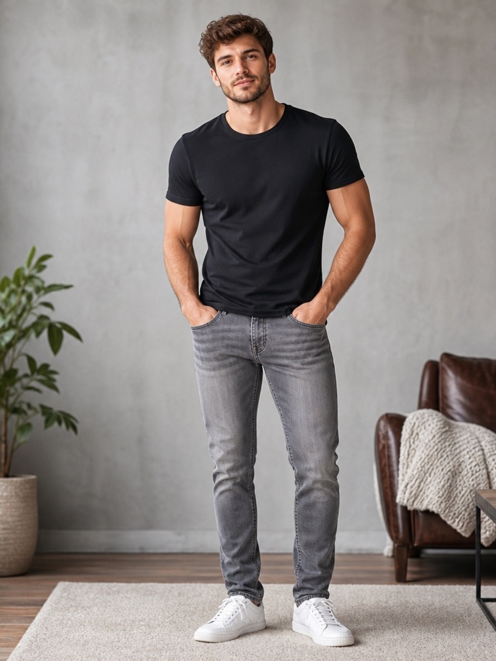 IZOD Mens Slim Fit Gray Jeans Size 34x34 Straight Fit Comfort Stretch Denim